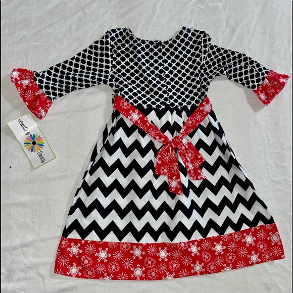 COUNTING DAISIES Chevron snowflake Christmas dress NWT - Picture 2 of 7